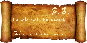 Porpáczi Bernadett névjegykártya