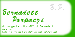 bernadett porpaczi business card
